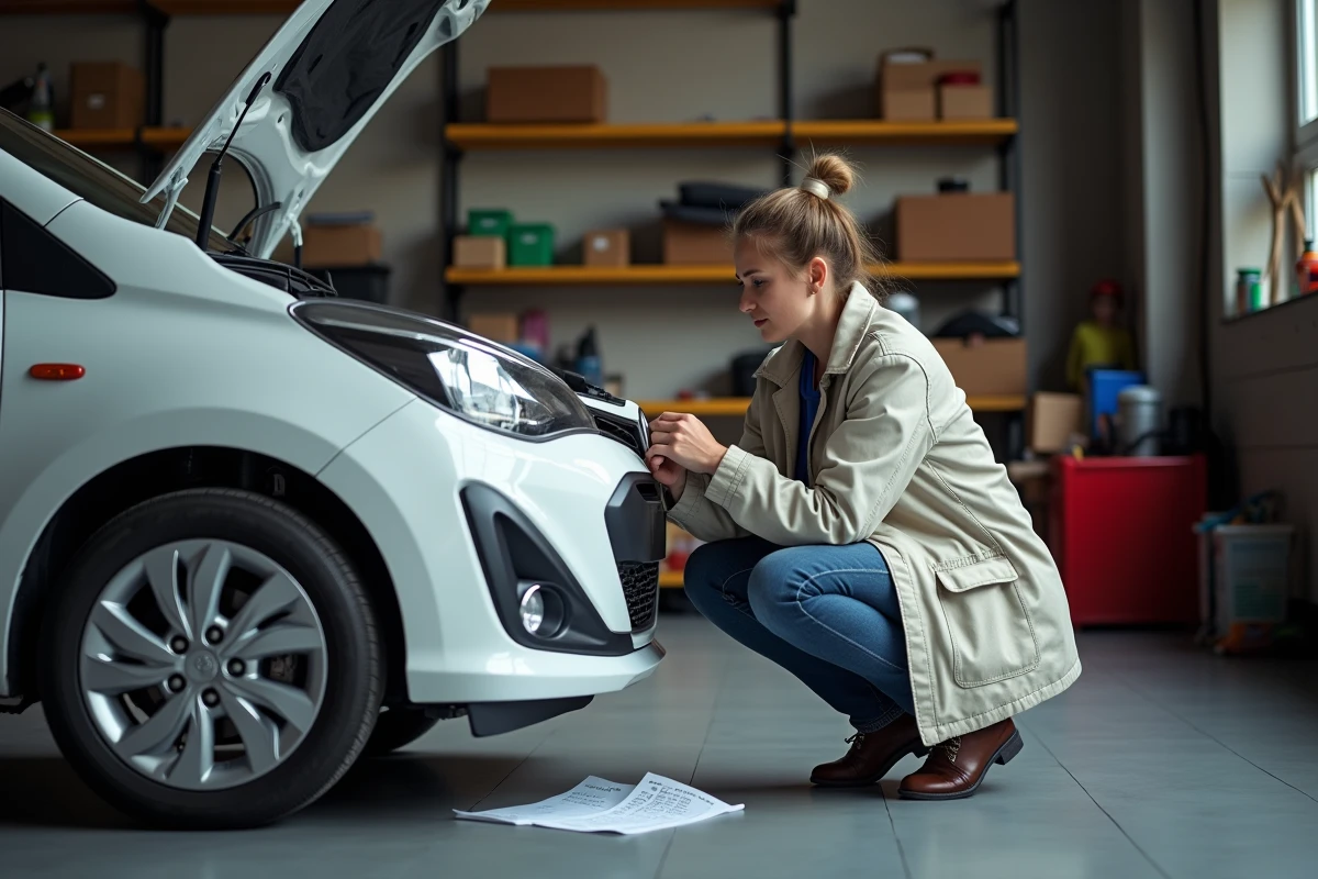 Femme contr&ocirc;lant le niveau d