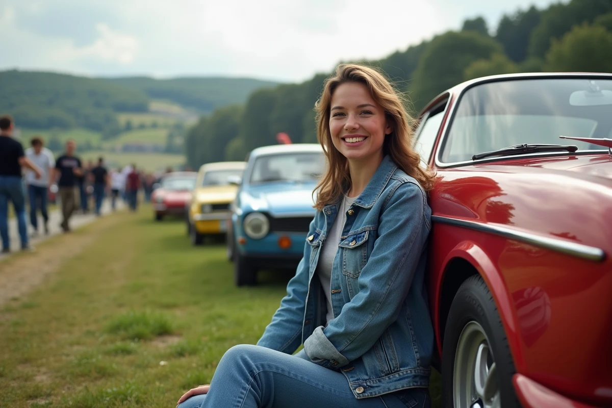 Jeune femme souriante près d