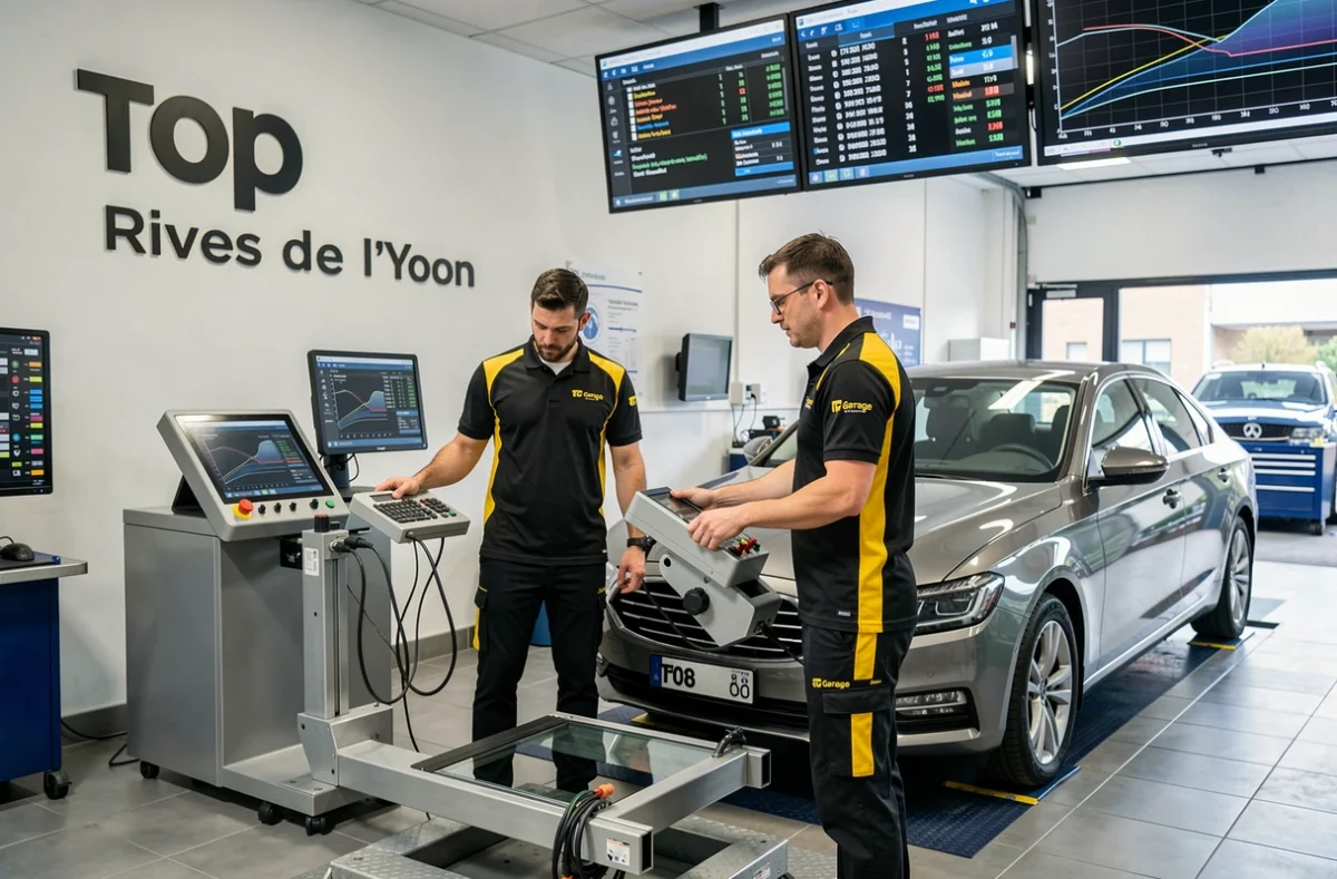 Technicien de Vendée Maintenance Automobiles utilisant l'équipement Top Garage à Rives de l'Yon